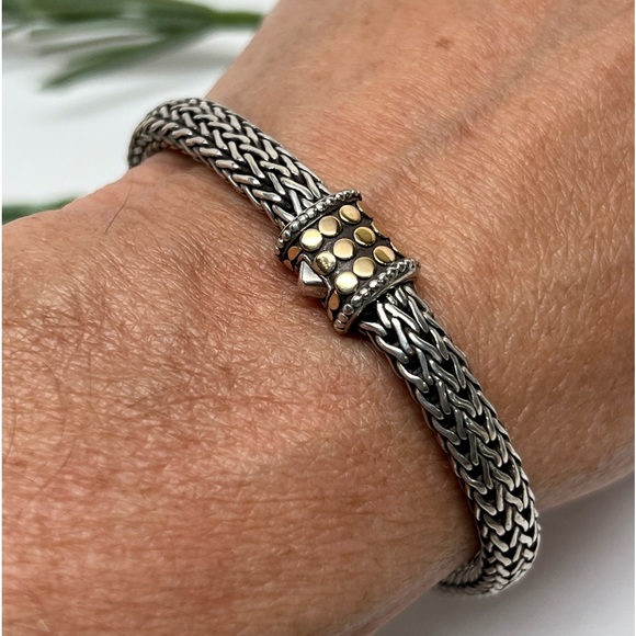 John Hardy Classic Chain 6.25mm Bracelet w/18K Gold Dot Clasp - Picture 2 of 7